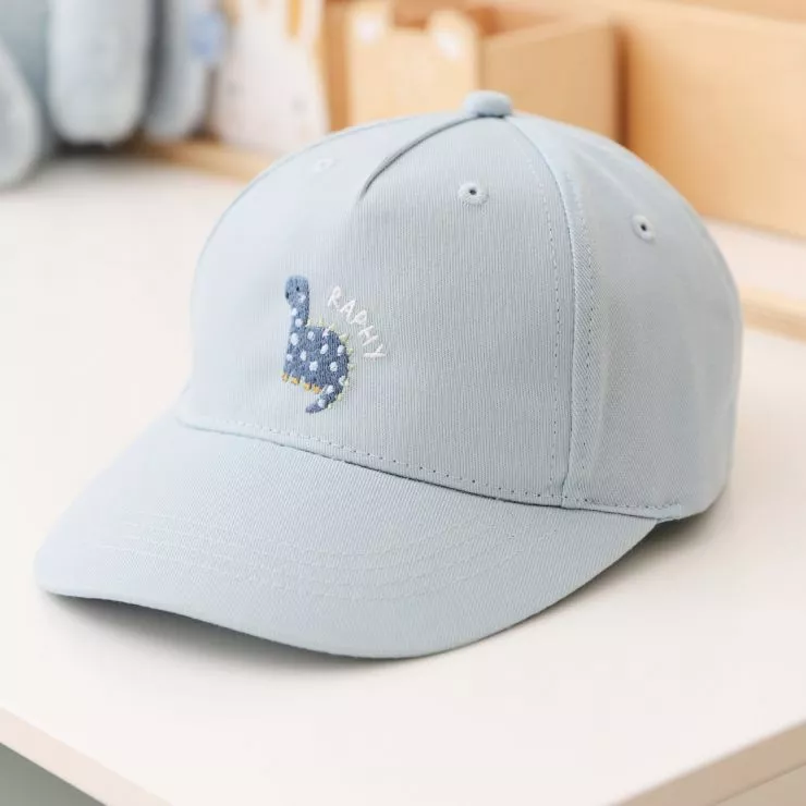 Personalised Blue Dinosaur Baseball Cap