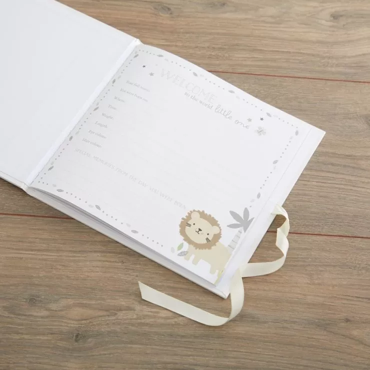 Personalised Jungle Baby Record Book Page Example