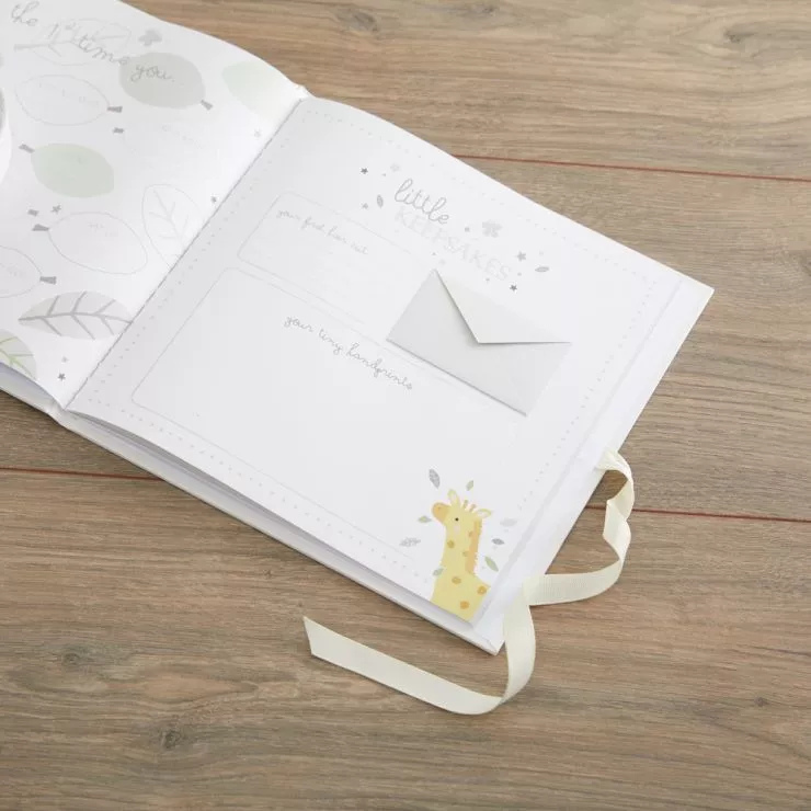 Personalised Jungle Baby Record Book Keepsake Page Example