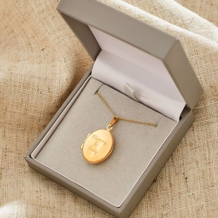 Personalised 18ct Gold Plated Locket Necklace