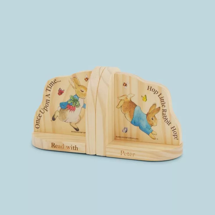 Personalised Wooden Peter Rabbit Bookends