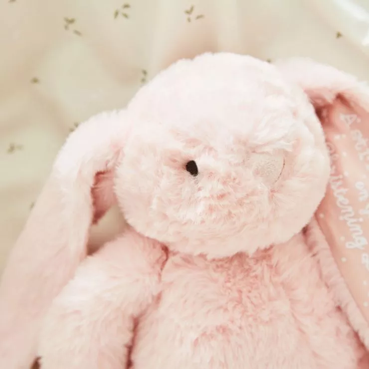 Personalised Christening Day Pink Bunny Soft Toy