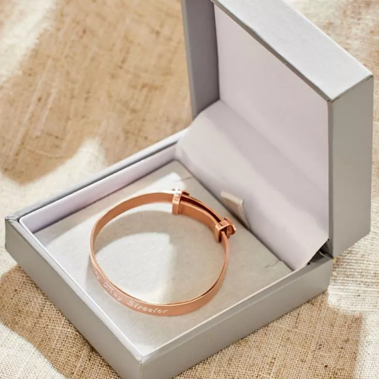 Personalised Rose Gold Engraved Baby Keepsake Bangle