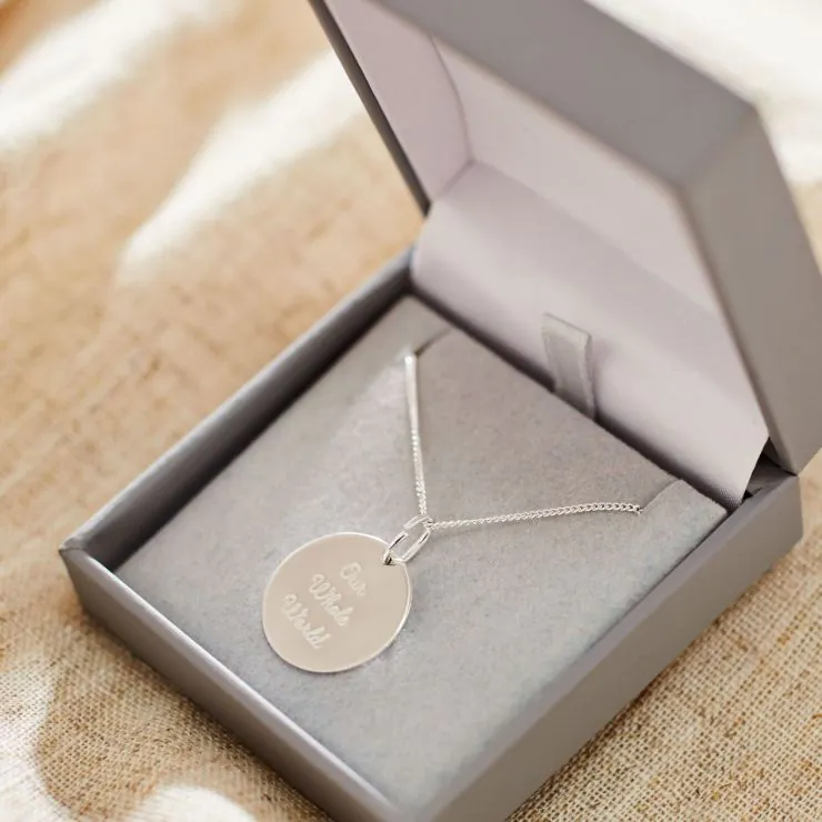Personalised Silver Round Adults Necklace