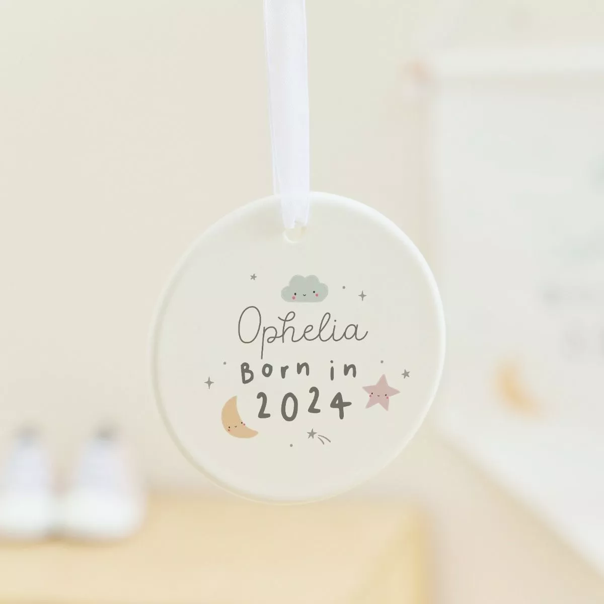 Personalised Born in 2024 Ceramic Decoration