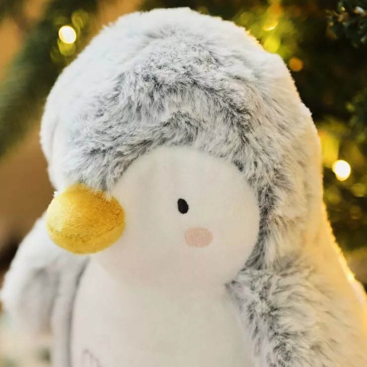 Personalised Grey Penguin Soft Toy