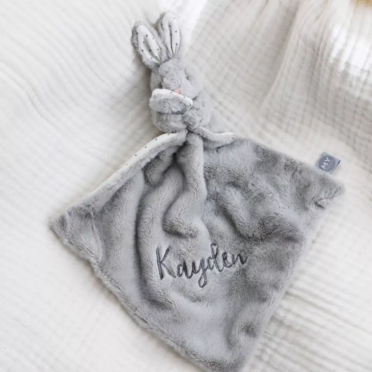 Personalised Light Grey Bunny Comforter