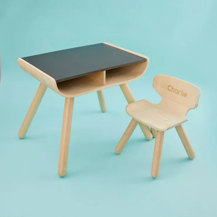 Personalised Plan Toys Chalkboard Colouring Table and Chair Set