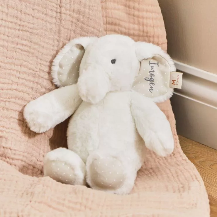 Personalised White Elephant Soft Toy