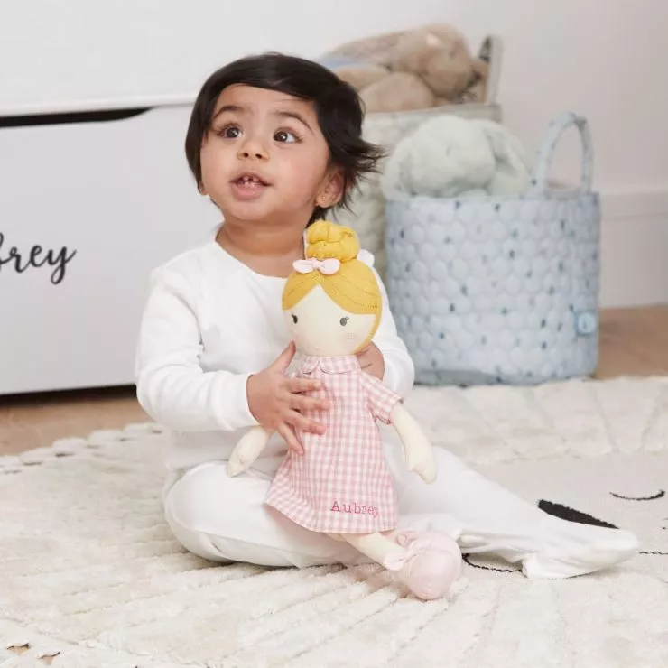 Personalised My 1st Doll in Pink Dress - Blonde Hair