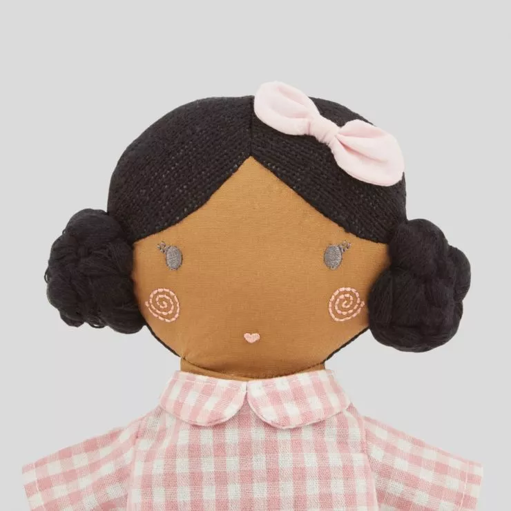 Personalised My 1st Doll in Pink Dress - Dark Hair