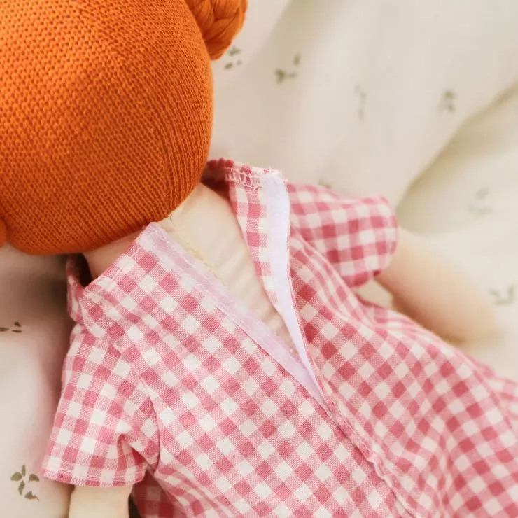 Personalised My 1st Doll in Pink Dress - Red Hair