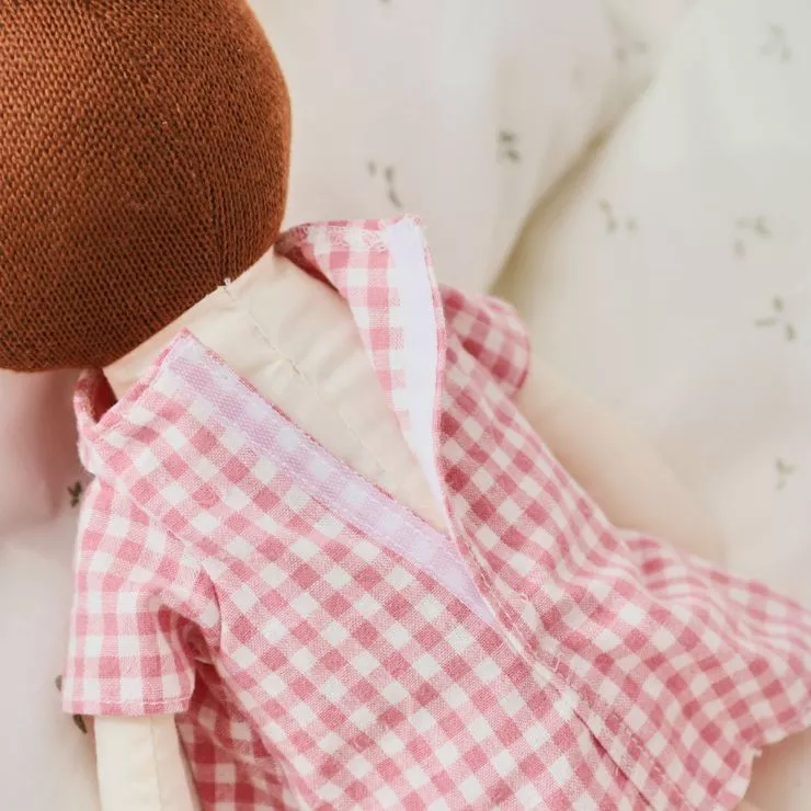 Personalised My 1st Doll in Pink Dress - Brown Hair