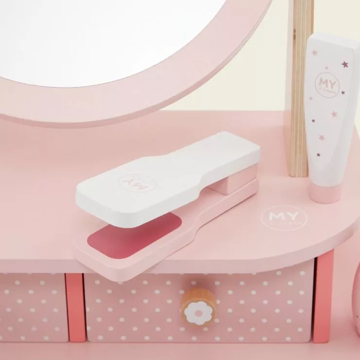 Personalised Pink Wooden Vanity Set