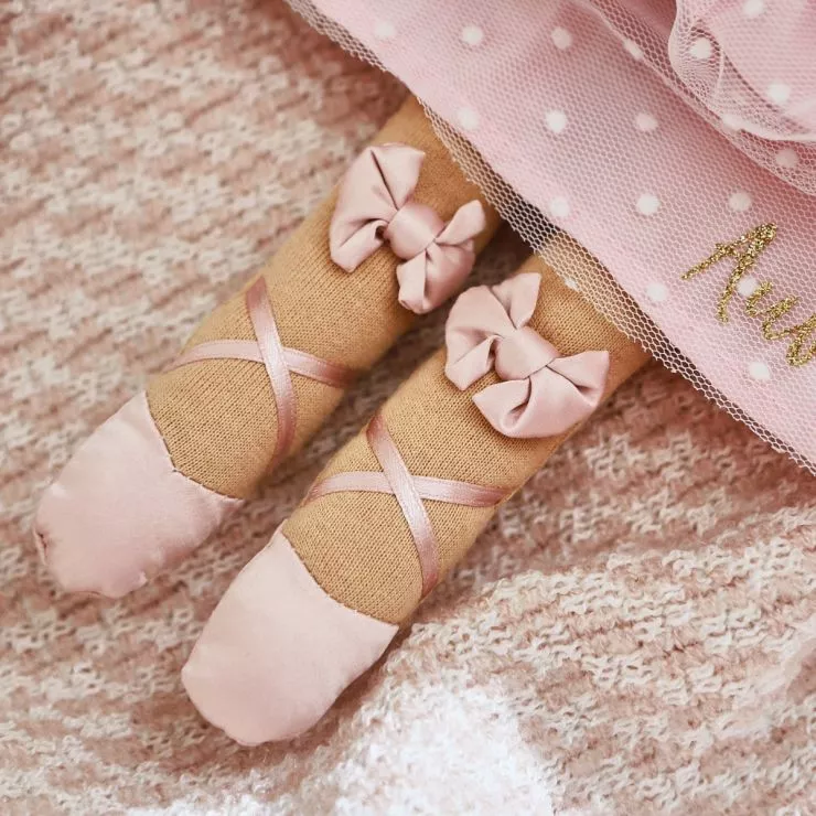 Personalised Ballerina Doll with Black Bun Hair
