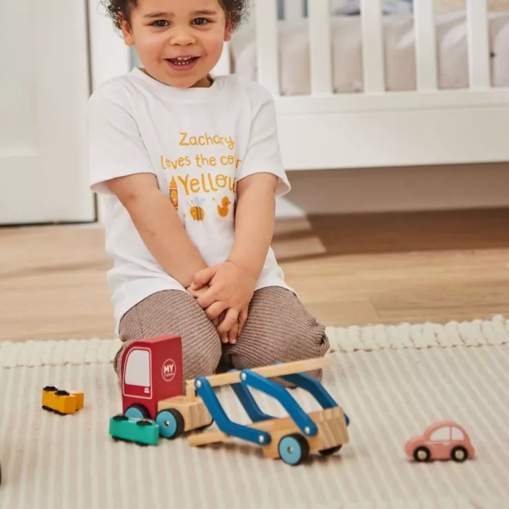 Personalised Wooden Transporter Lorry Toy
