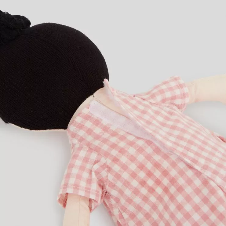 Personalised My 1st Doll in Pink Dress - Black Hair