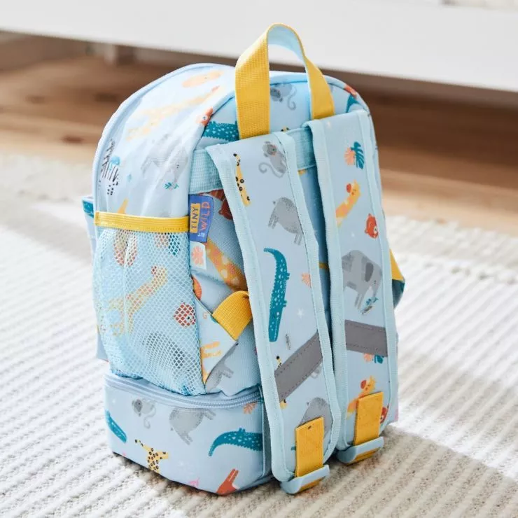Personalised Safari Mini Backpack with Compartment