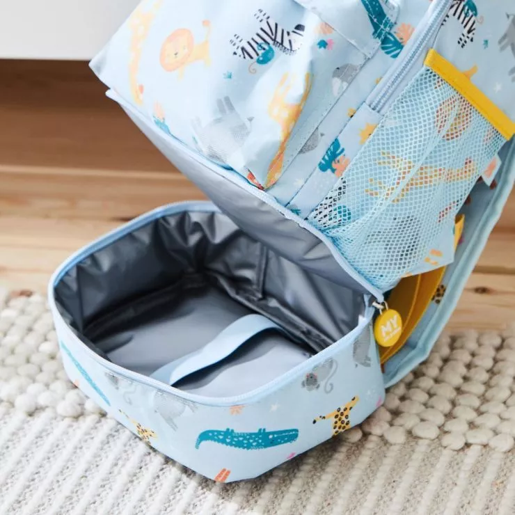 Personalised Safari Mini Backpack with Compartment