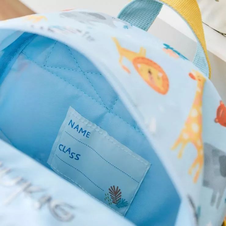Personalised Safari Mini Backpack with Compartment