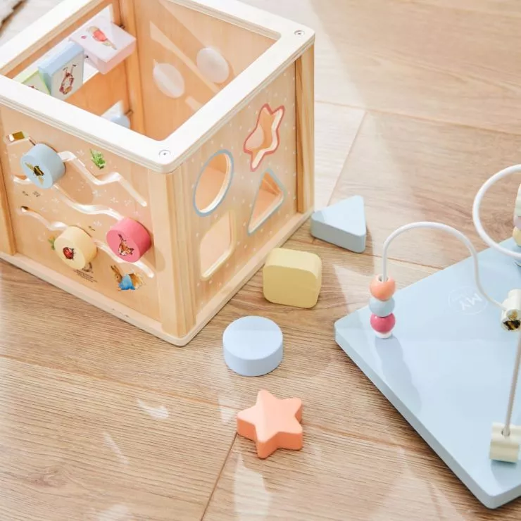 Personalised Peter Rabbit Wooden Activity Cube Toy