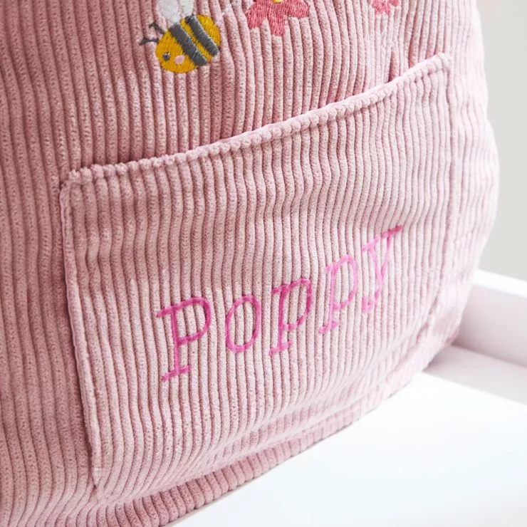 Personalised Pink Bumblebee Design Cord Mini Backpack