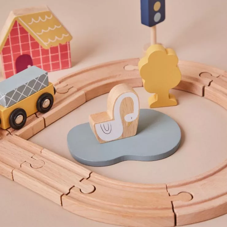 Personalised Just Bee Kids Wooden Train Set