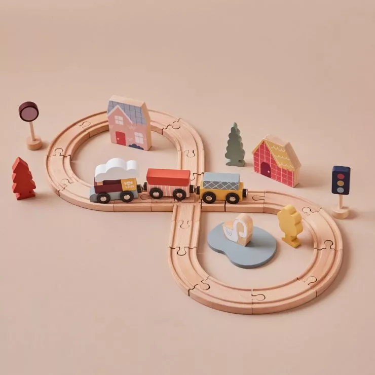 Personalised Just Bee Kids Wooden Train Set