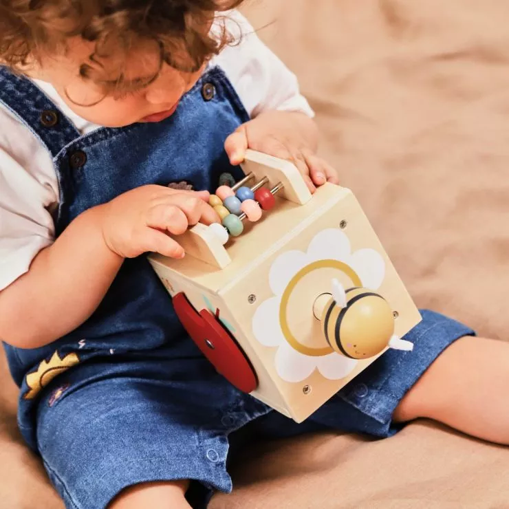 Personalised Just Bee Kids Wooden Mini Activity Cube