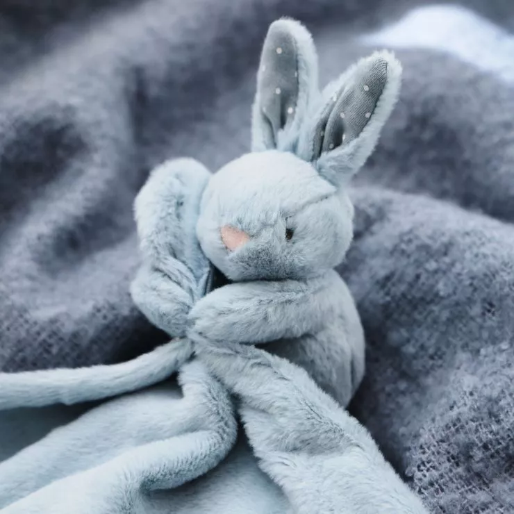Personalised Born in 2024 Blue Bunny Comforter