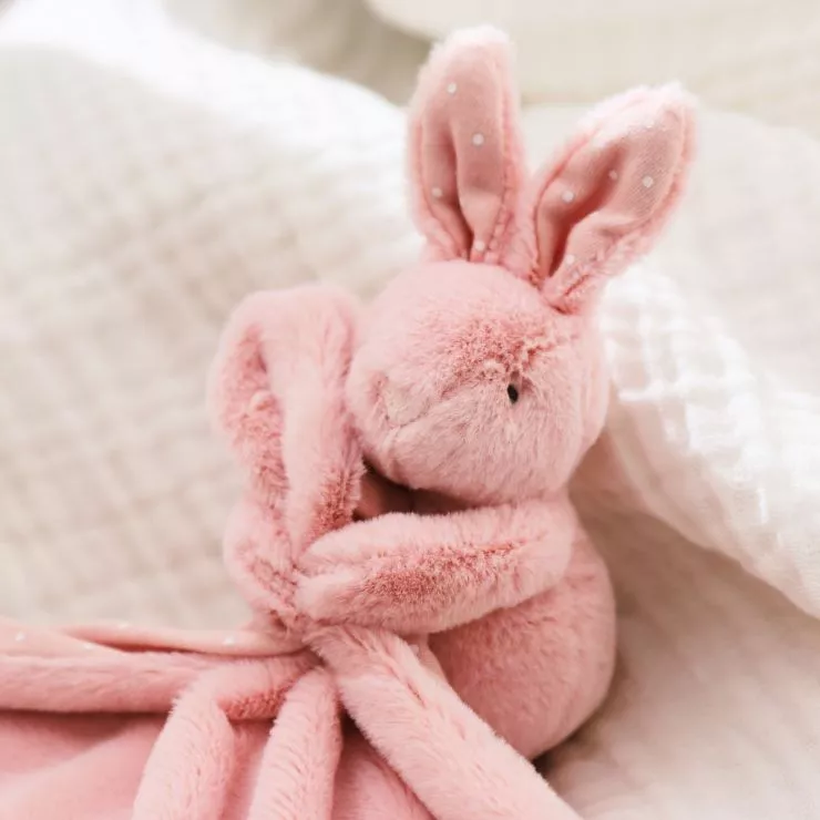 Personalised Born in 2024 Pink Bunny Comforter