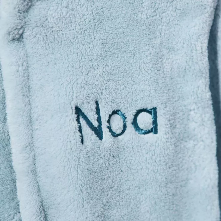 Personalised Blue Hooded Fleece Robe