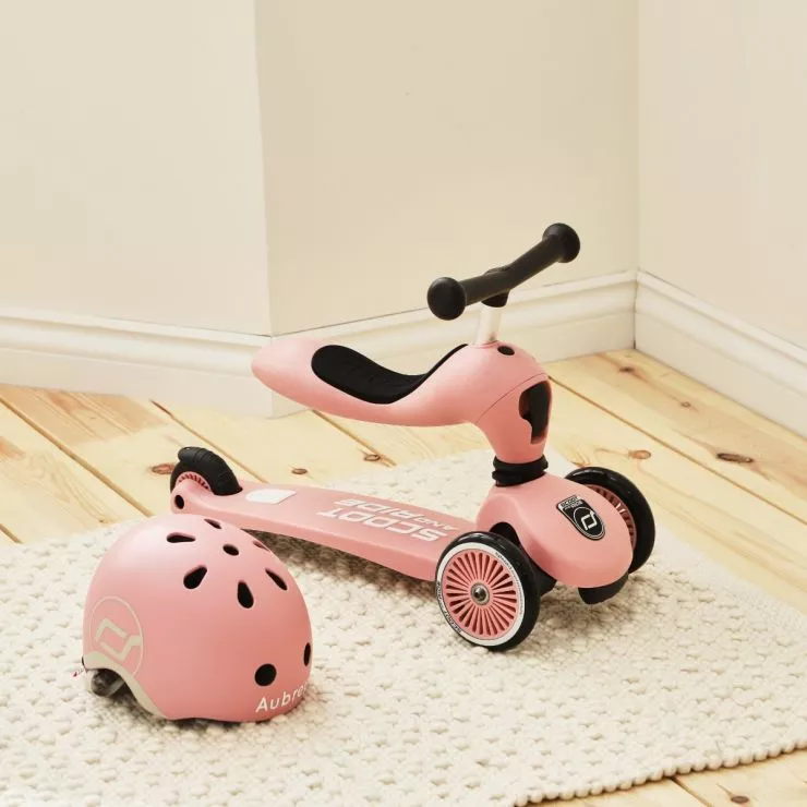 Personalised Scoot and Ride Pink Highway Kick 1 Scooter & Helmet Gift Set