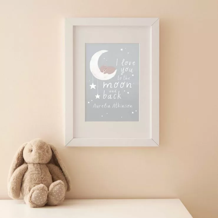 Personalised Moon and Stars Design Wall Art (print only)