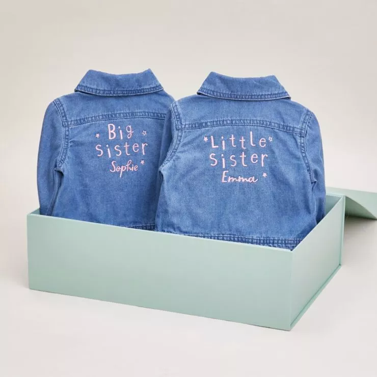 Matching Pink Siblings Denim Jacket Set