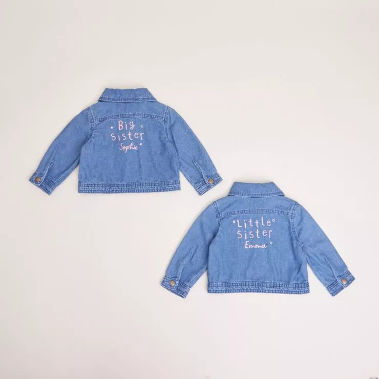 Matching Pink Siblings Denim Jacket Set