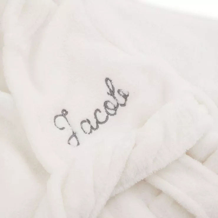 Personalised Ivory Hooded Fleece Robe