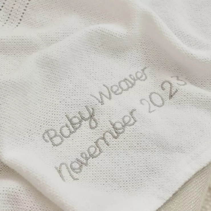Personalised Ivory Cellular Blanket