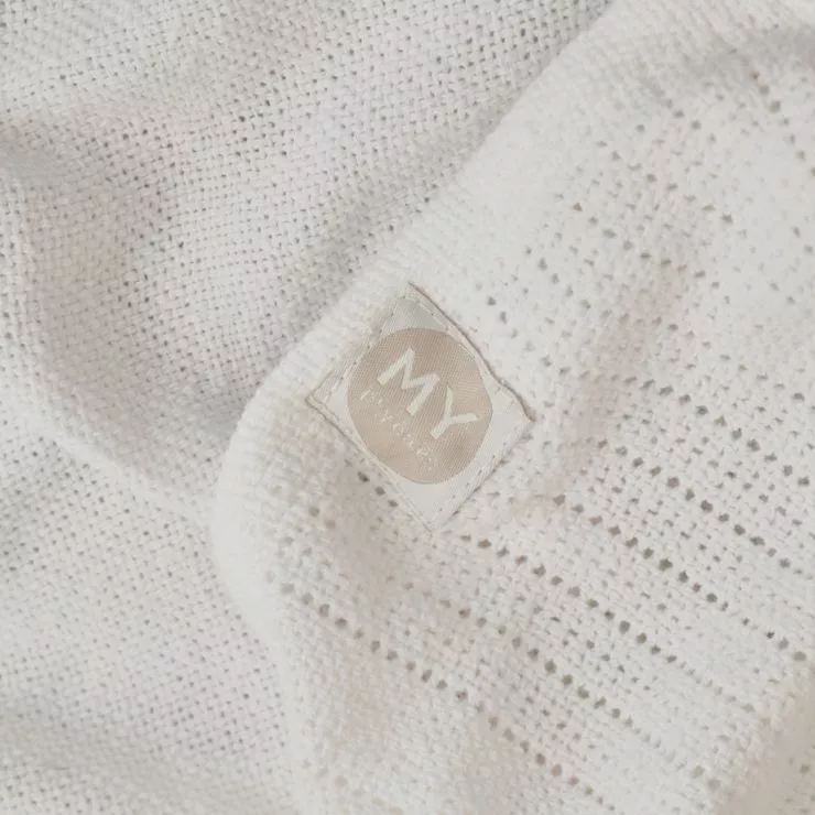 Personalised Ivory Cellular Blanket