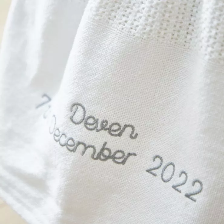 Personalised Ivory Cellular Blanket
