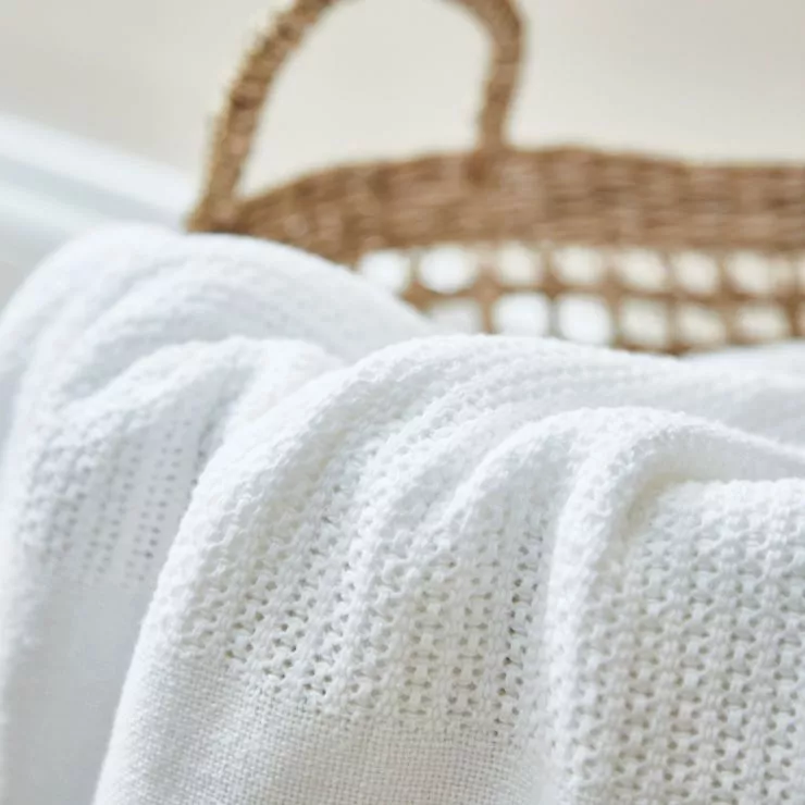 Personalised Ivory Cellular Blanket